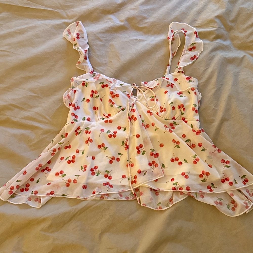 Cherry Ruffle Top